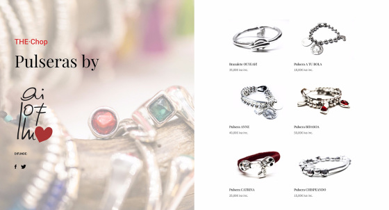 Diseño de sitio web con ecommerce para Atelier de bisutería.