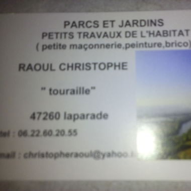 Christophe Raoul Parc  Jardin Et Petit Travaux De L'Habitat