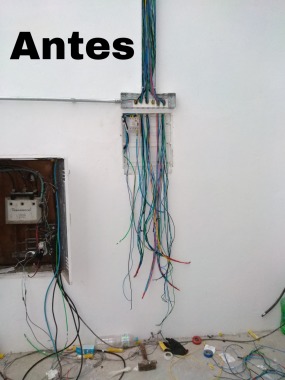 Instalação do quadro de entrada.