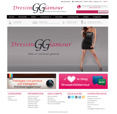 Création d'un site ecommerce pour la société de ventes de prêt a porter féminin "Dressing glamour"