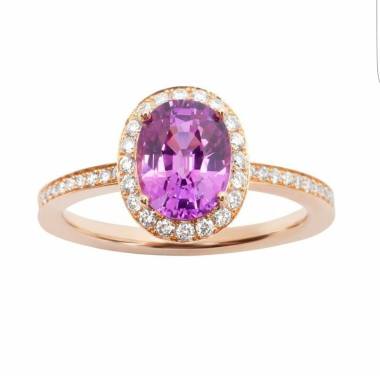 Pink Sapphire & Diamonds in Rose Gold