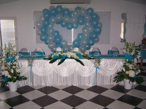 decoration au couleur turquoise et blanche