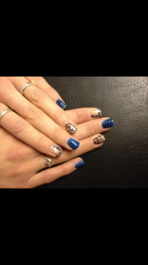 gel sur ongles naturels avec nail art fait main