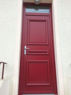 porte d'entrée aluminium bicolore sur mesure