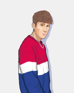 Ilustración de el cantante y compositor Darmy.