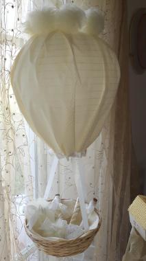 Mongolfiera matrimonio con cesto (porta riso, porta bomboniere, tableau, decorazione)