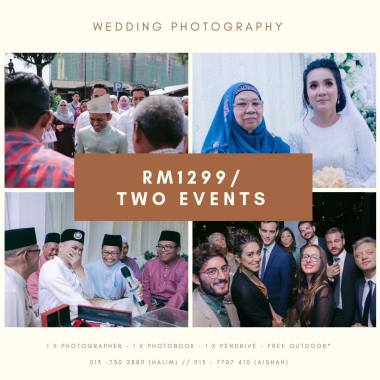 Photo TWO EVENTS RM1299 - 1 Photographer - Free photobook 8x11 40 pages - Free pendrive 16gb + soft copy photo - Free Outdoor / Portraiture (within 10km from location)