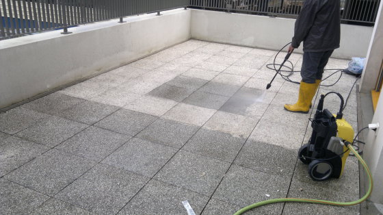 Remise en état à haute pression de terrasse