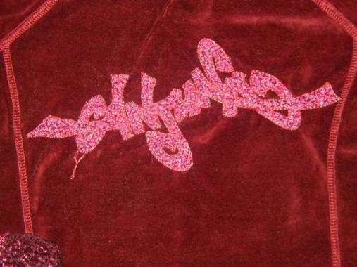 Commande veste customisé tricot et broderie points croix Graffiti artiste ANJUNA (bijoux)