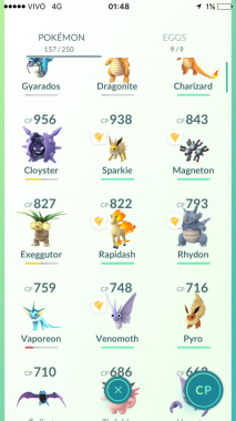 Os pokemons com ponto amarelo ao lado são líderes de ginásios