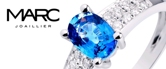 Bague saphir diamants or blanc