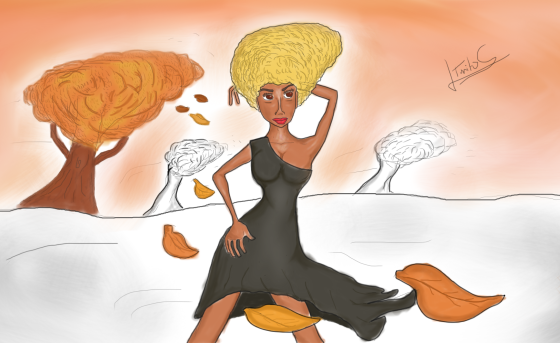 "Morena al viento"
Ilustración digital.