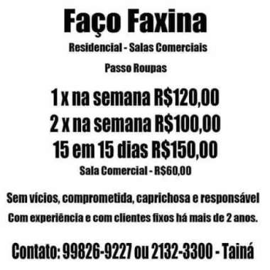 Diarista De Limpeza Em Geral (Passo Roupas)