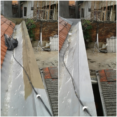 Perbaiki talang bocor 