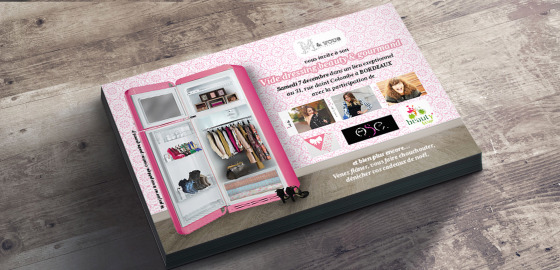 Création graphique, retouche et montage photo pour un vide dressing beauty & gourmand.