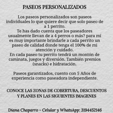 Paseos personalizados