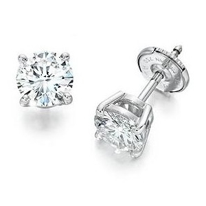 Boucles d'oreilles diamants or blanc