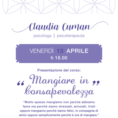 Dott.Ssa Claudia Cuman, Psicologa Psicoterapeuta