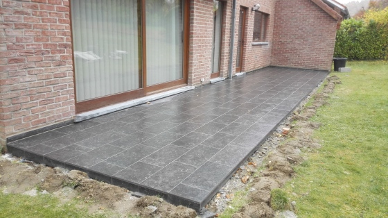 Réalisation d'une terrasse à Marcinelle