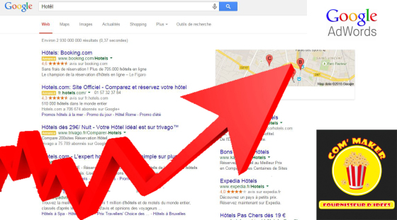 Réalisation de vos campagnes adwords (publicité sur google) - 
www.com-maker.fr