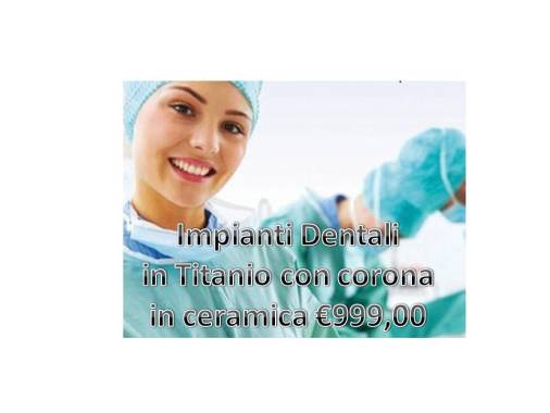 Impianti dentali in titanio più corona in ceramica