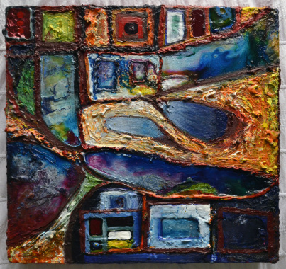 12"x12" oil and mixed media