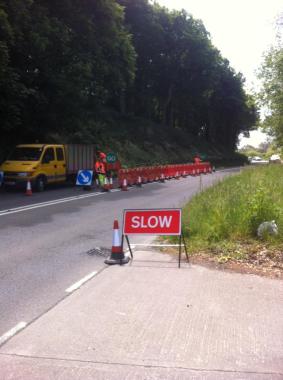 Mature trees along a busy road had become to heavy compromising the integrity of the embankment along the road. We had to fell over 100 mature trees along this stretch of road but maintaining an active root plates ensuring the security of the loose bank and maintaining a green landscape.