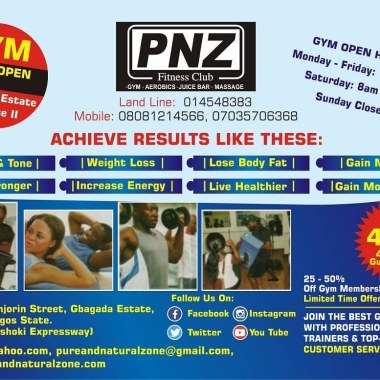 Pnz Gym Gbagada/ Mr. Ade