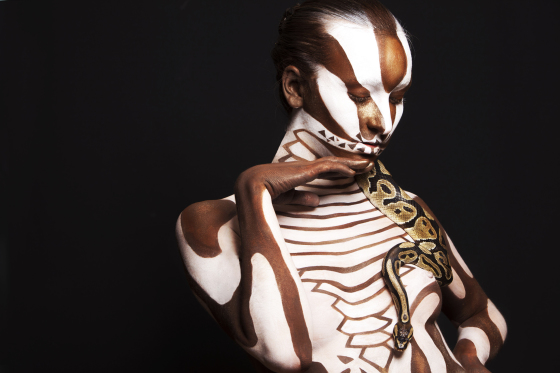 Création body-painting serpent