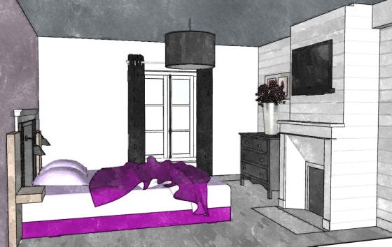 Esquisse chambre "Campagne Chic"