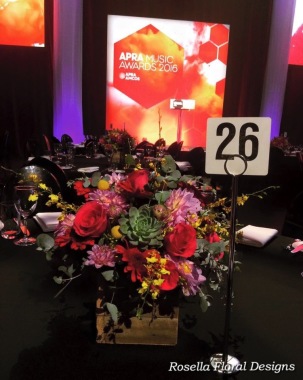 Rustic Styled table centrepiece for APRA music awards 2016