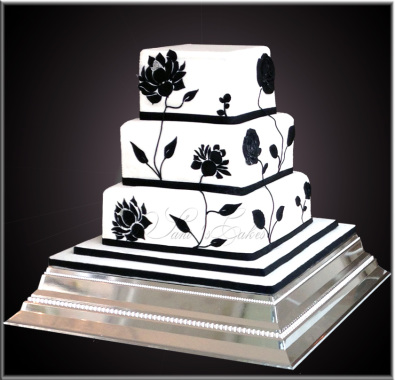 wedding cake noir et blanc