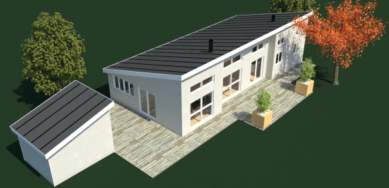 Model af nyt sommerhus på Bornholm