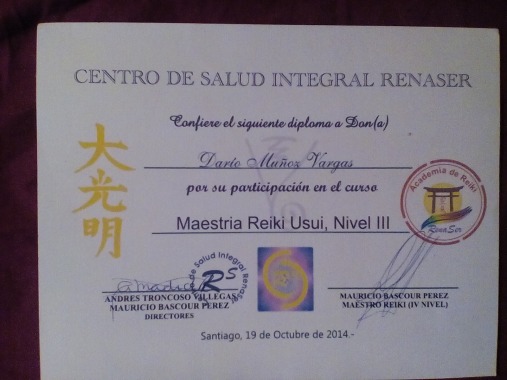 Titulo de Maestro de Reiki