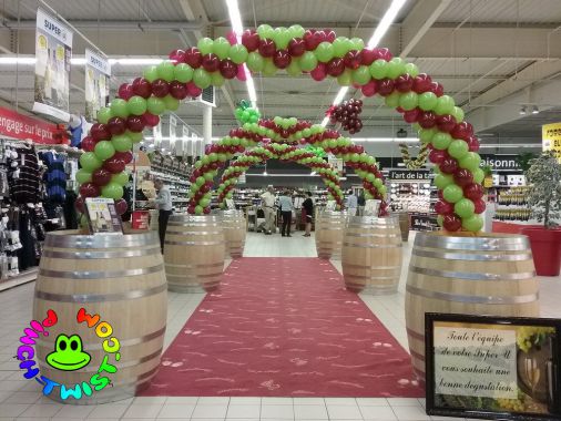 décoration de magasin pour une foire aux vins