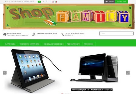 Sito internet E-commerce www.shopfamily.it