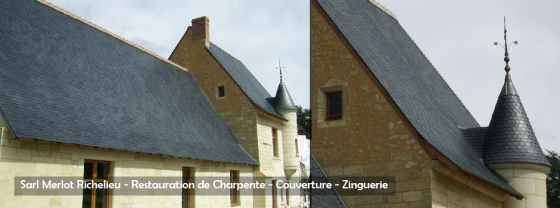 Sarl Merlot - Couverture Ardoise et tuile - travaux en neuf et restauration - http://charpente-bois-merlot.com/merlot/