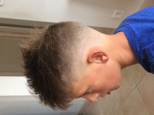 Coupe de cheveux dégradé à blanc
