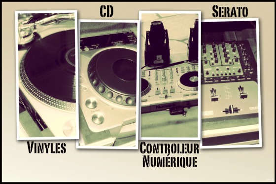 Platines Vinyles Technics MK2
Platines CD Pioneer CDJ 800 MK2
Contrôleur Numark MixTrack Pro
Logiciel Serato Scratch Live