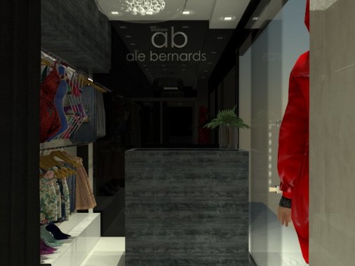 Projeto da Loja Ale Bernards, Galeria na Olegario Marciel - Praia Shopping ....Interior da loja.