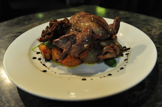 Redgate Farm Roast Quail Stuffed with Sour dough and sour cherries rosemary