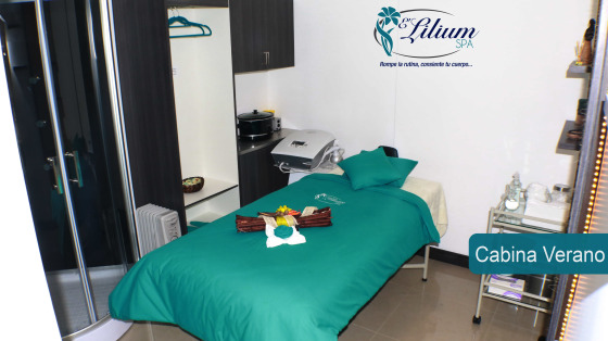 Cabina Verano, en esta cabina nos permite realizar terapias corporales como: reduccion de medidas, levantamiento de gluteos, terapias de relax como: chocoterapia.