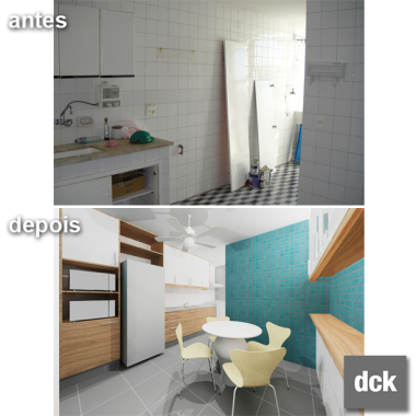 Reforma total de uma cozinha original do apartamento. Fizemos um programa de necessidades para saber o que seria guardado em armários, e qual seria a melhor forma de organização. Perspectiva interna do projeto a ser executado! Antes x depois: Projeto de arquitetura | hidráulica | elétrica | marcenaria | decoração ♥