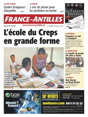 Impression des plaques sur CTP pour l'impression CMJN du quotidien France-Antilles Guadeloupe.