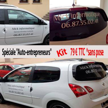 Grâce au lettrage publicitaire sur véhicule qui peut être partiel ou total (total covering), vous pourrez présenter soit votre logo, votre nom d’enseigne, voire votre slogan mais pas seulement !
Il est aussi un exceptionnel outil esthétique puisque vous pouvez habiller votre véhicule de publicité décorative. Vous choisissez alors pour votre voiture ou camion, un ou plusieurs visuels en rapport avec votre activité.
Nous pouvons bien sûr adapter la décoration de véhicule sur n’importe quel type de motorisation (véhicule utilitaire, mais aussi moto, bateau, camion...) et même s’adapter aux demandes les plus excentriques pour les adeptes du tuning !
Il se présente sous la forme d’un autocollant publicitaire de qualité qui résiste parfaitement aux agressions extérieures (soleil, pluie, vent...) ainsi qu’aux lavages intenses (passage au Karcher® ou aux rouleaux dans les stations de nettoyage). Notre studio graphique peut vous accompagner dans le large choix de lettrages, de graphismes ou de formes déjà existantes mais nous pouvons également travailler sur une personnalisation des visuels que vous souhaitez imprimer.
Plus le lettrage de votre véhicule sera original et percutant en termes d’image, plus les regards des passants ou autres conducteurs seront attirés. Mieux sera perçue votre identité.