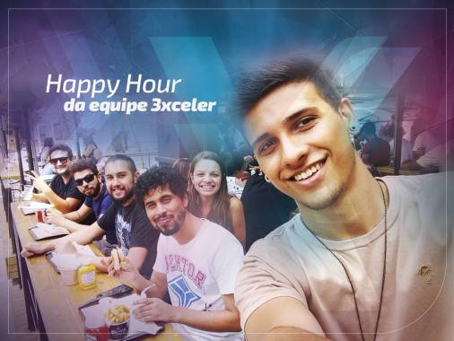 Depois do carnaval, um happy hour de leve da Equipe 3xceler com direito a selfie. 5 fotos para uma ficar boa e o designer ainda teve que tirar maionese da barba de um dos presentes! Bom final de semana a todos!