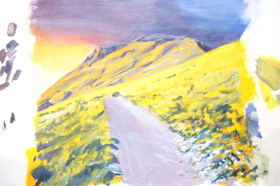 Travail d'élève sur la profondeur à l'acrylique