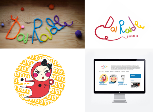 Fundacja "Da Radę" - www.fundacjadarade.org
Projektowanie koncepcji marki. W tym:
- projekt logotypu i kolorystyki
- ilustracje rysunkowe
- projekty plakatów z przygotowaniem do druku