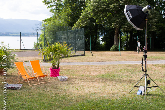 Studio photo extérieur avec vue sur le lac à l'hermancia