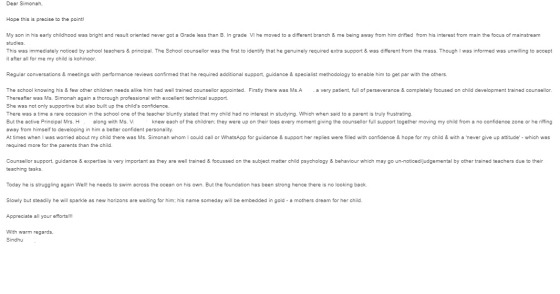 Parent feedback